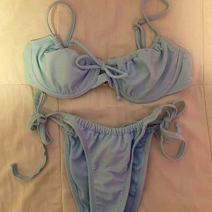 blue target bikini set